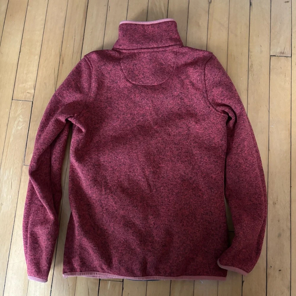 L.L. Bean Heathered Rose Snap-Button Fleece Pullover - Picture 5 of 5